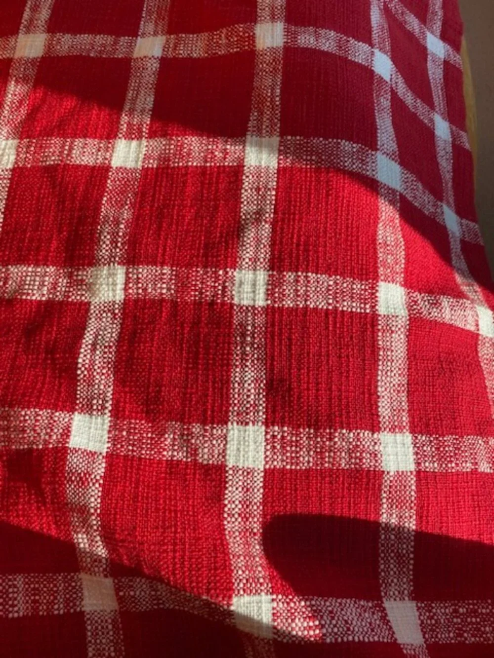 Table Runner, Heavy Cotton, Red and White Gingham, 42